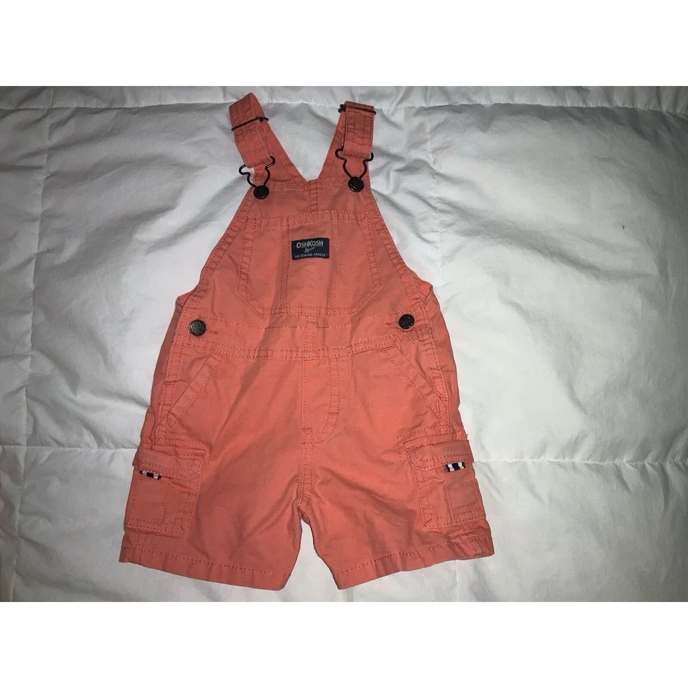 Osh Kosh‎ B'Gosh VNTG Sz 12M Bib Overalls Shorts Lot Of 2